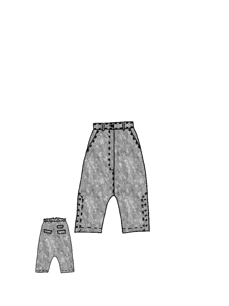 Rundholz DIP - Baggy Viskose Leinen Hose - 1262110126