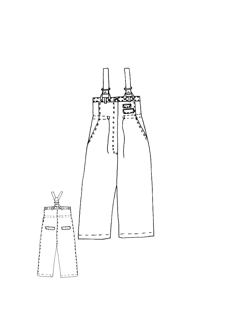 Rundholz DIP - Viskose Leinen Hose mit Hosenträgern - 1262110148