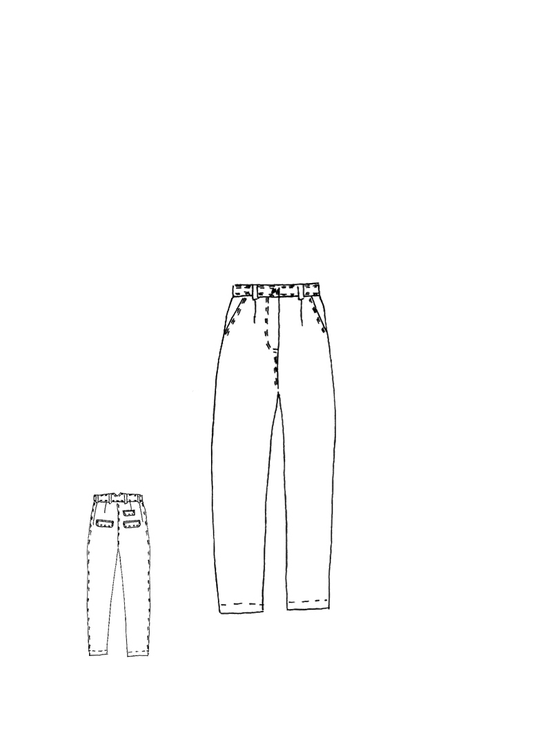 Rundholz DIP - Schmale Viskose Leinen Hose - 1262110149