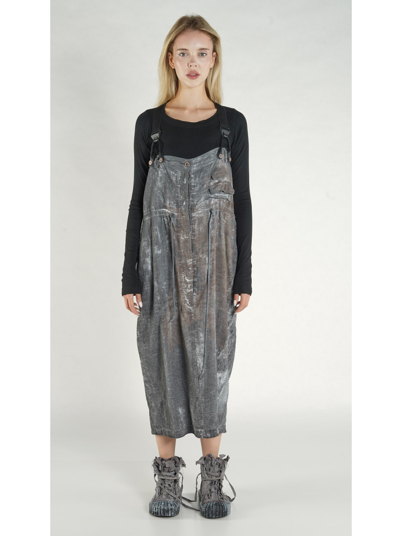 Rundholz DIP - Viskose Leinen Rock mit Hosenträgern - 1262110314