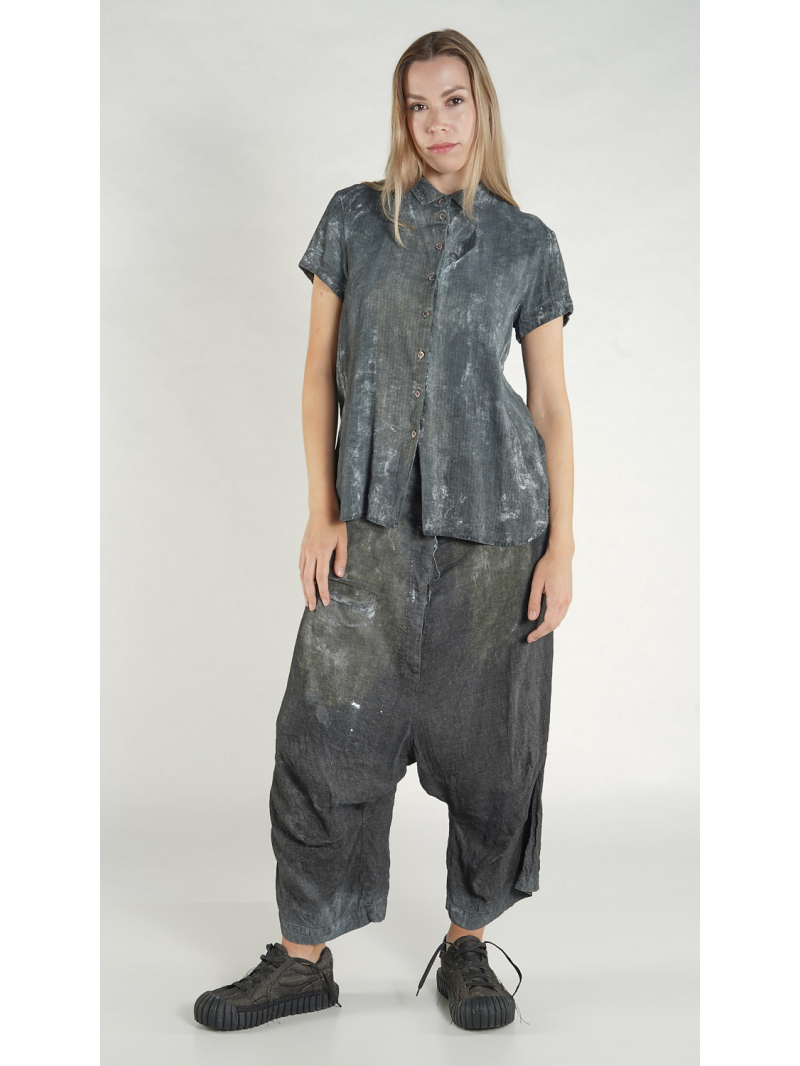 Rundholz DIP - Schmale Viskose Leinen Bluse - 1262110410