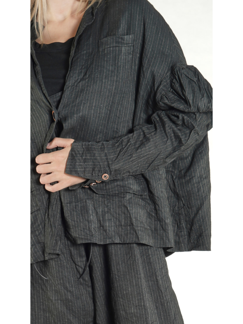 Rundholz DIP - Gerade weite Viskose Leinen Jacke - 1262111144