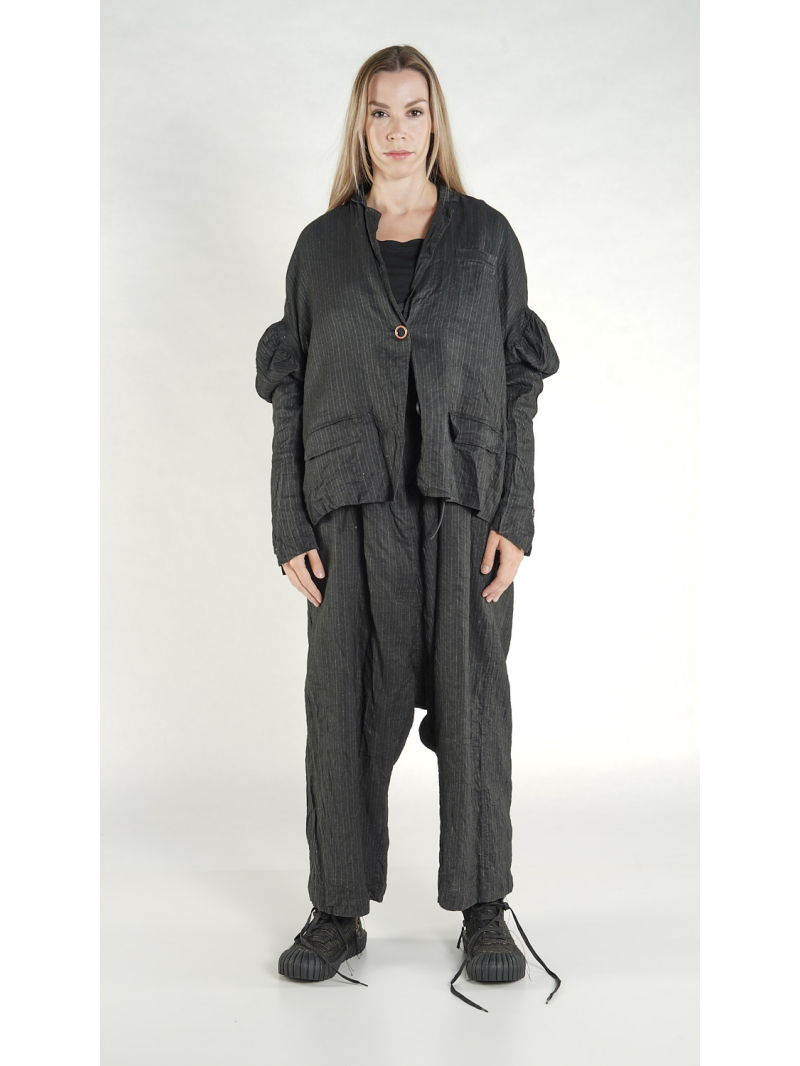 Rundholz DIP - Gerade weite Viskose Leinen Jacke - 1262111144