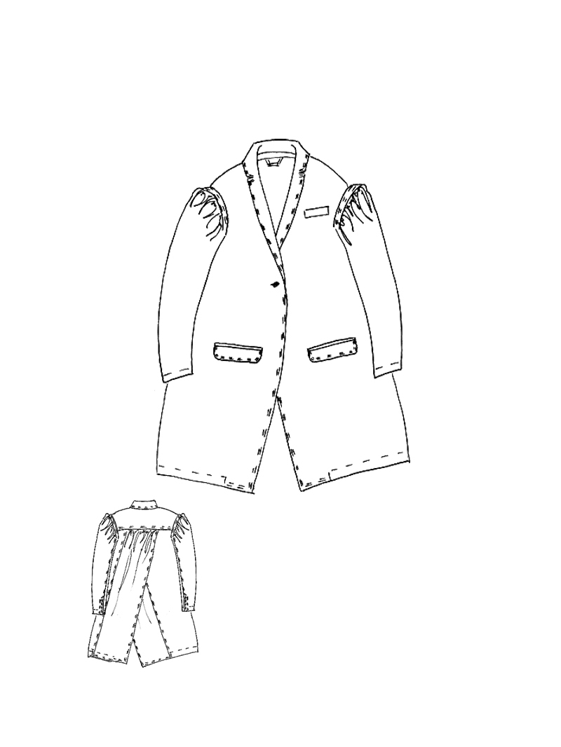 Rundholz DIP - Sehr weiter Viskose Leinen Mantel - 1262111243