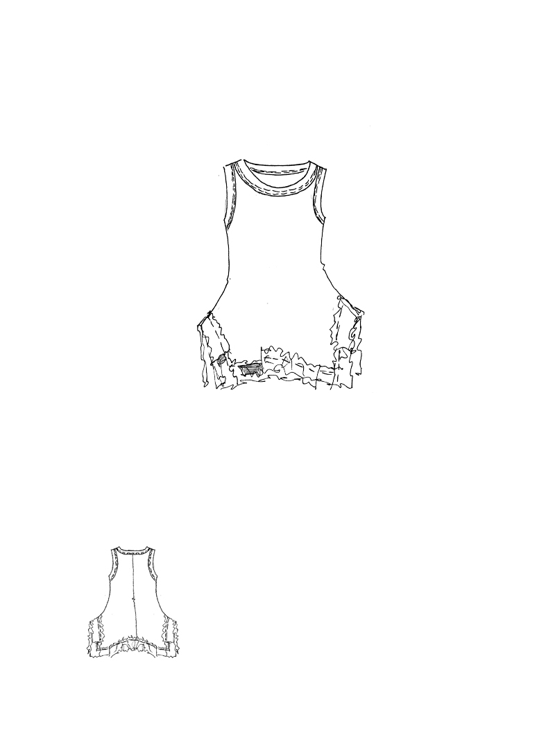 Rundholz DIP - Hüftlanges Rippen Jersey Top - 1262180803