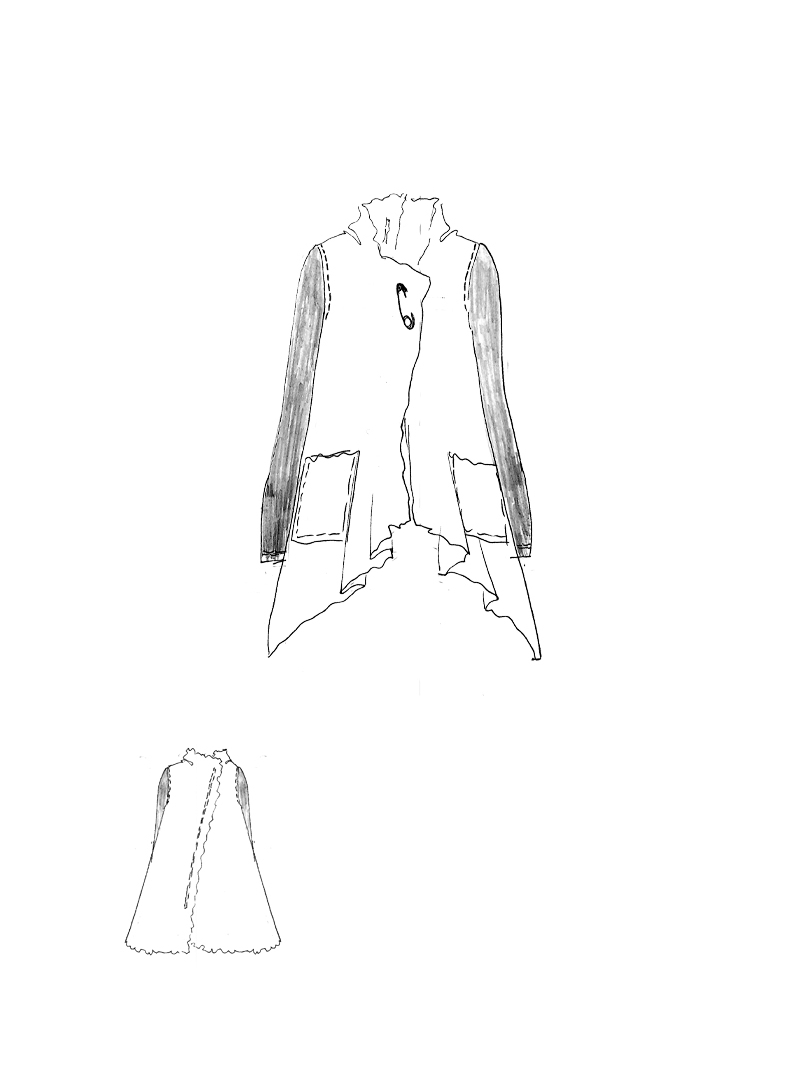 Rundholz DIP - Ausgestellte Rippen Jersey Jacke - 1262181104