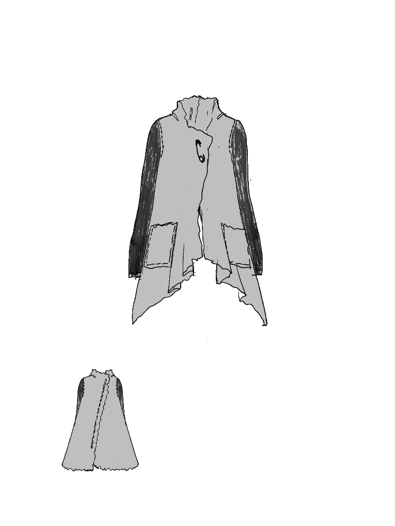 Rundholz DIP - Ausgestellte Rippen Jersey Jacke - 1262181114