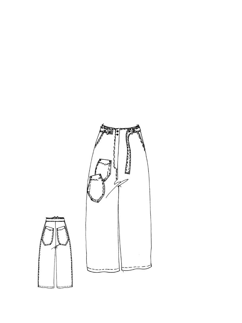 Rundholz DIP - Gerade weite Hanf Hose - 1262200102