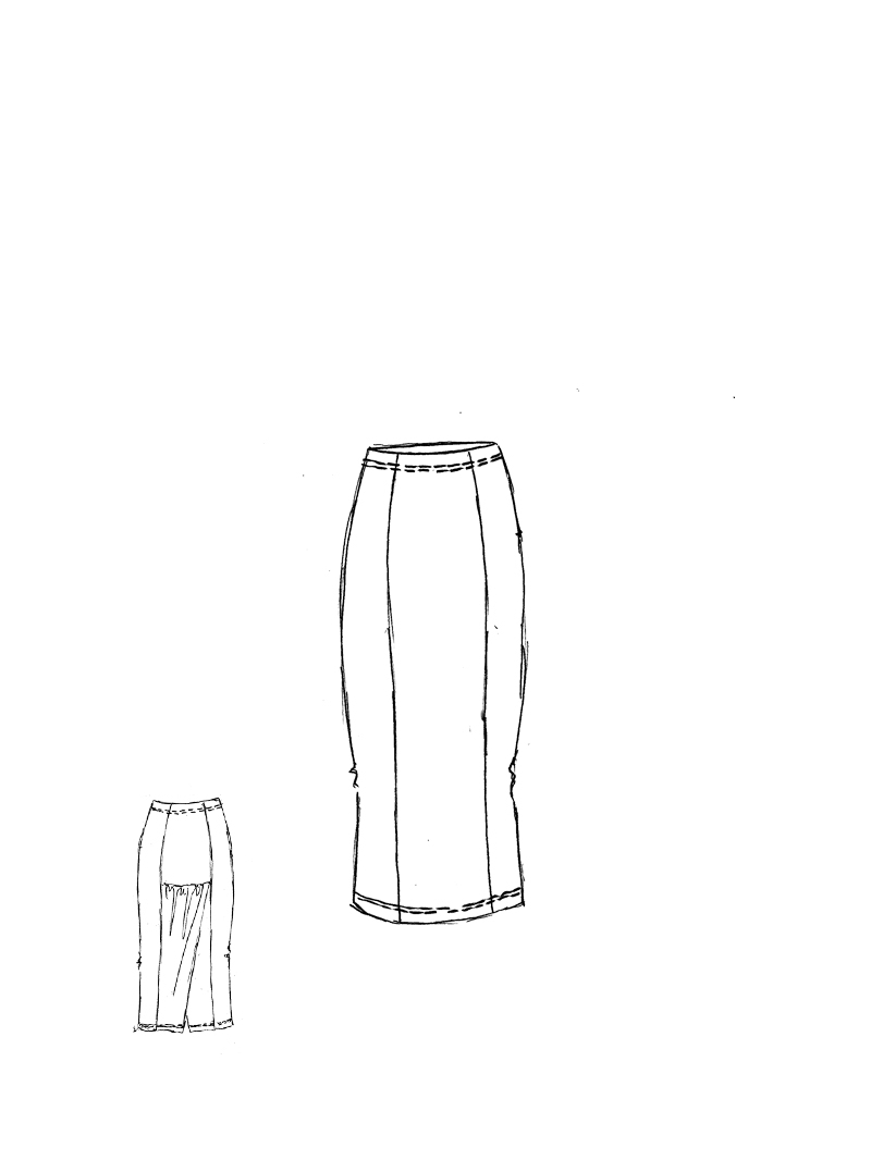 Rundholz DIP - Bananenförmiger Rock mit Schlitz - 1262240303