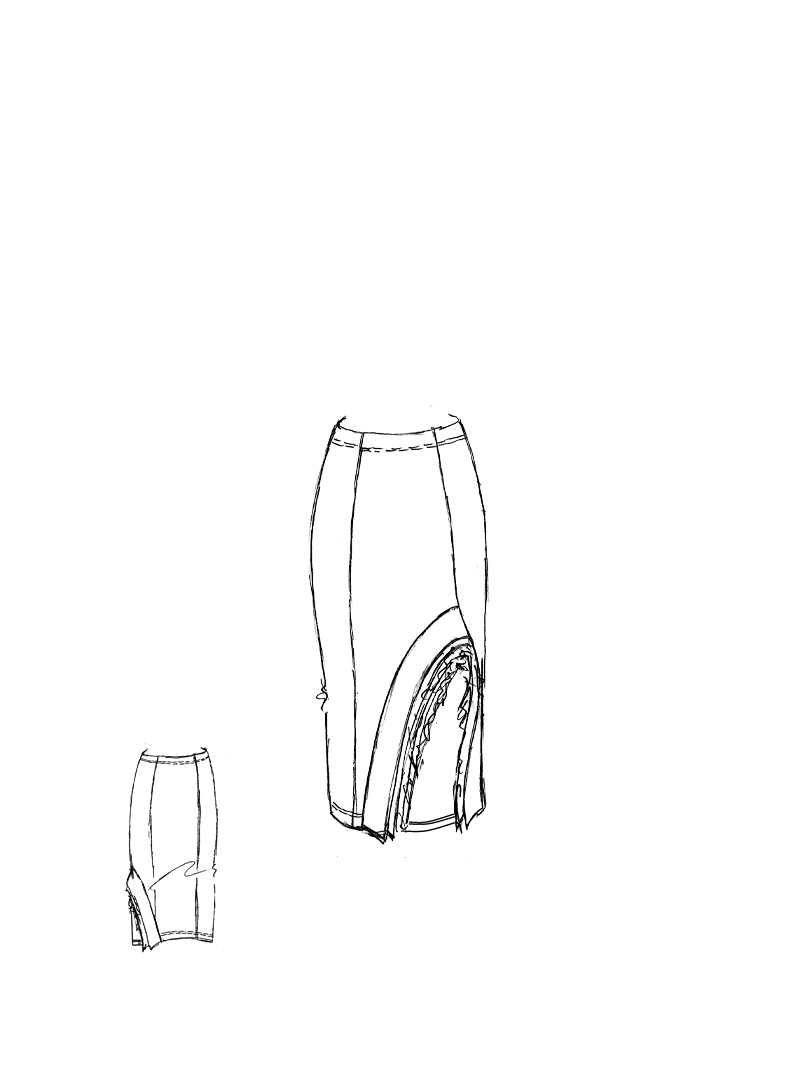 Rundholz DIP - Asymmetrischer Viskose Stretch Rock - 1262240314