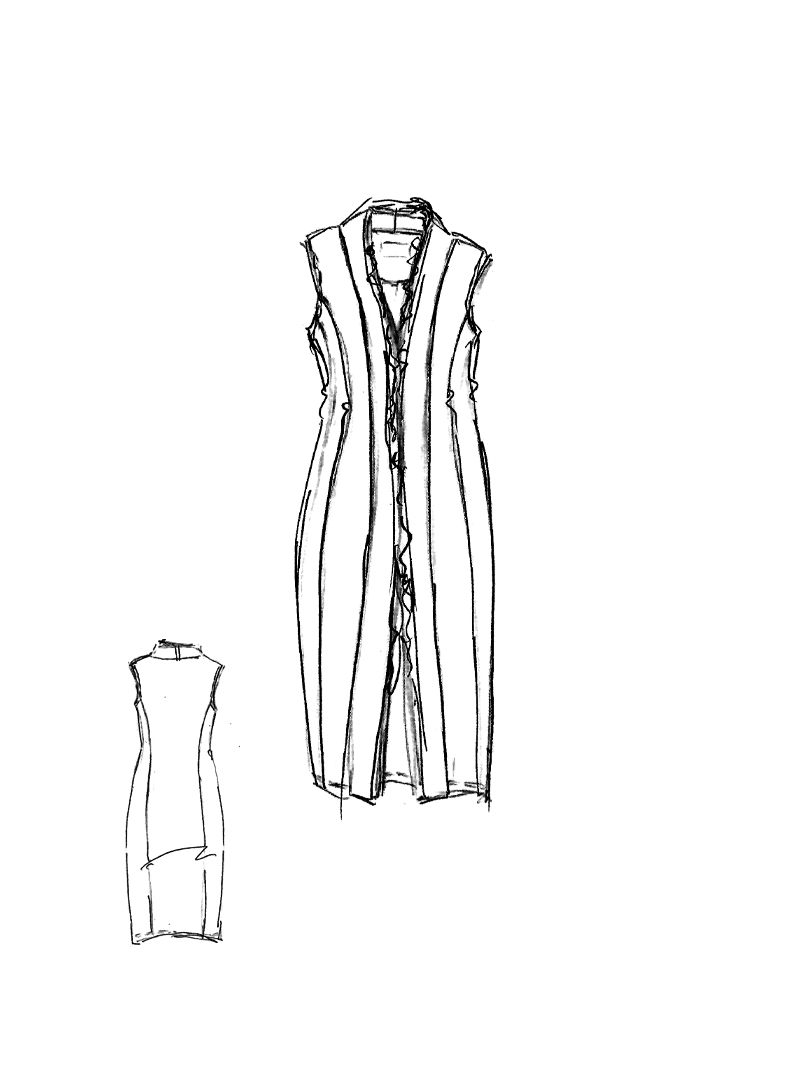 Rundholz DIP - Bananenförmiges Viskose Stretch Kleid - 1262240906