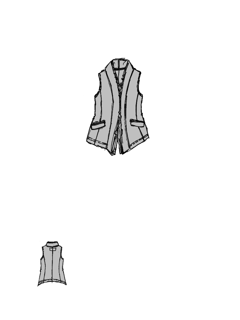 Rundholz DIP - Bananenförmige Weste mit Volant - 1262241028