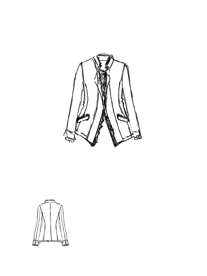 Rundholz DIP - Taillierte Jacke mit Spitzenvolant - 1262241104