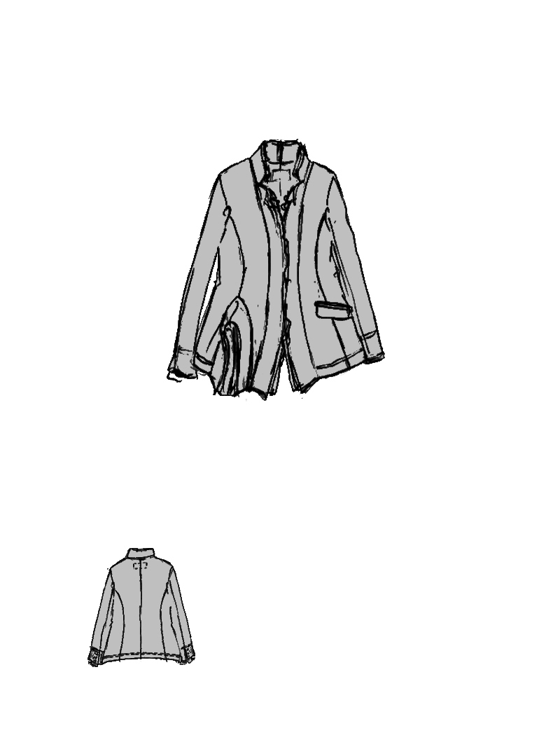 Rundholz DIP - Asymmetrische Viskose Stretch Jacke - 1262241135