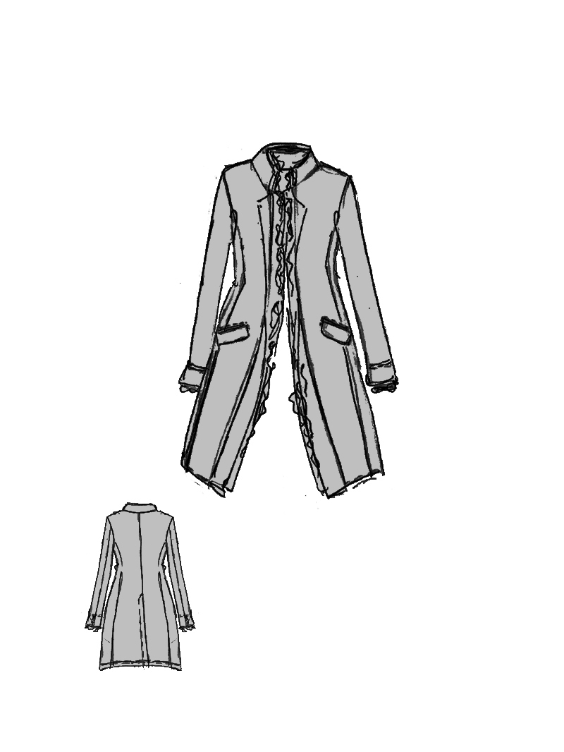 Rundholz DIP - Schmaler Viskose Stretch Mantel - 1262241225