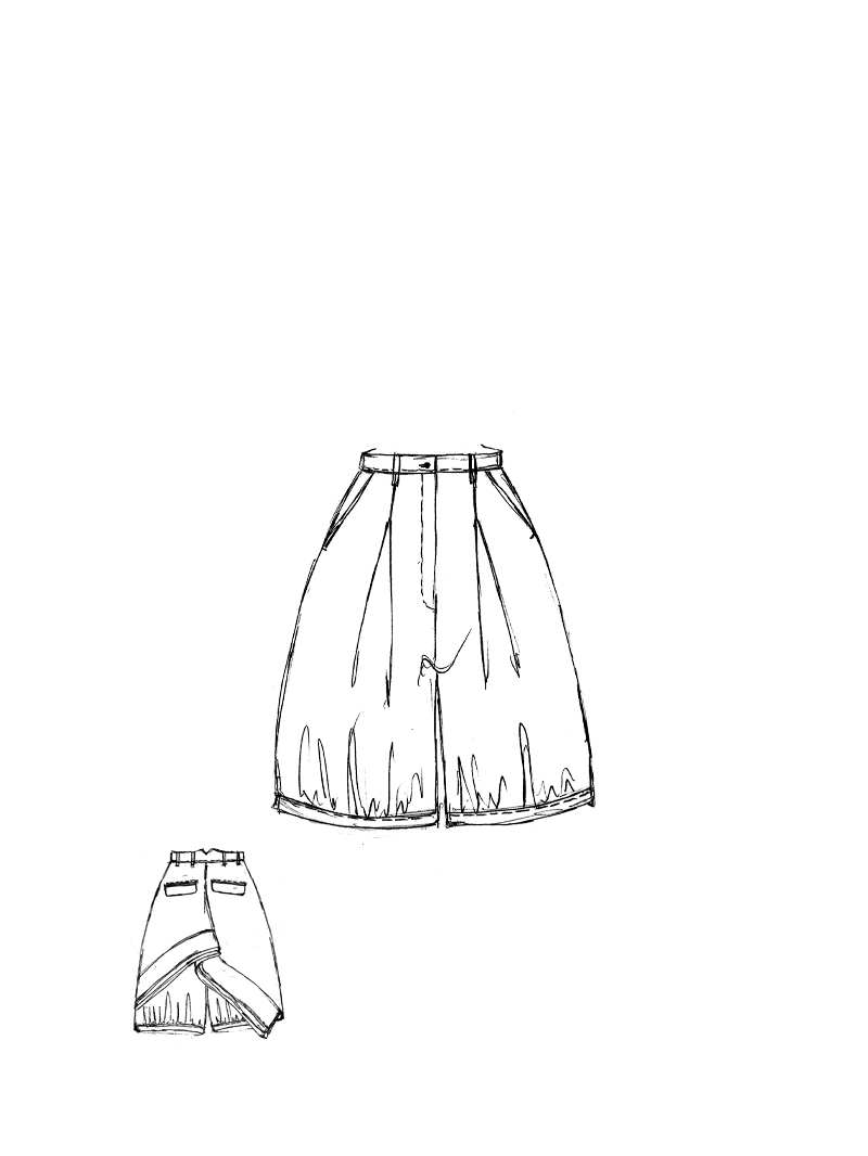 Rundholz DIP - Popeline Hose mit Angeschnittenem Rock - 1262260107