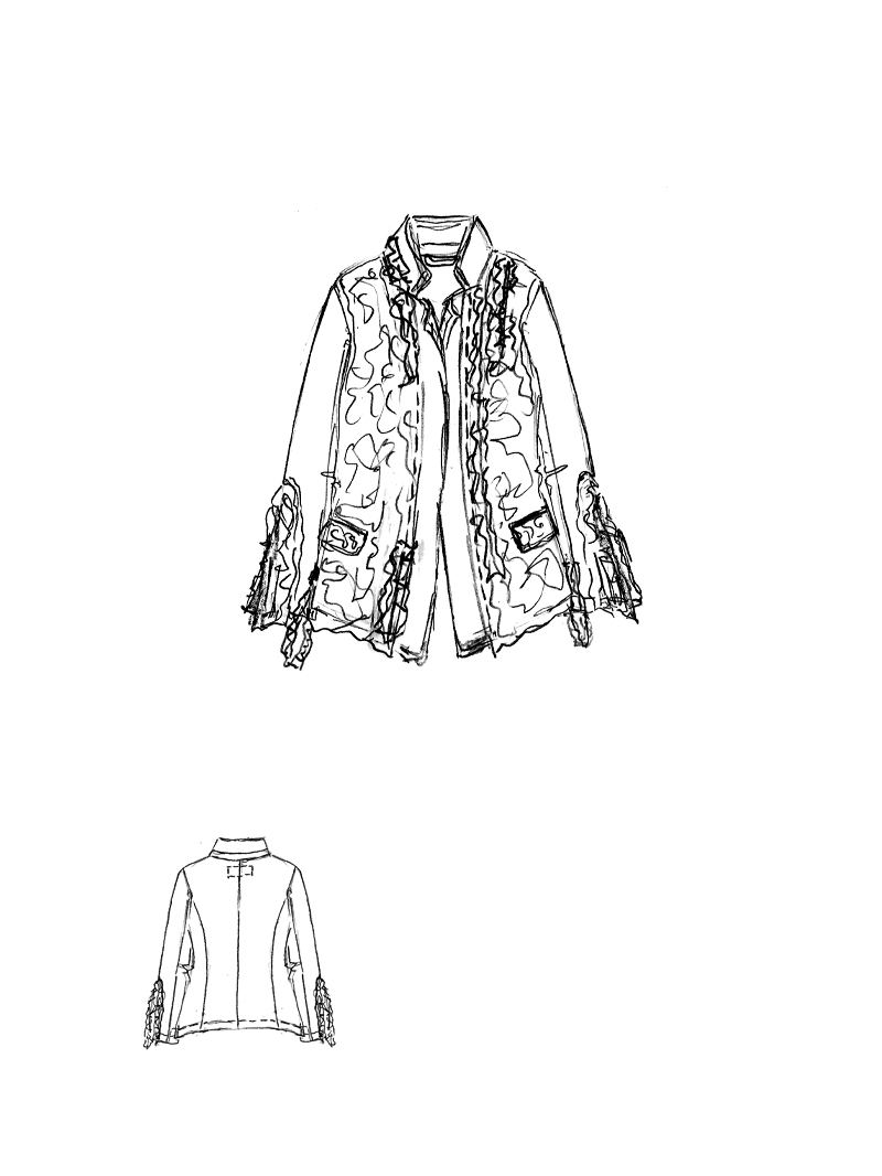 Rundholz DIP - Popeline Jacke mit Spitzenvolant - 1262261104