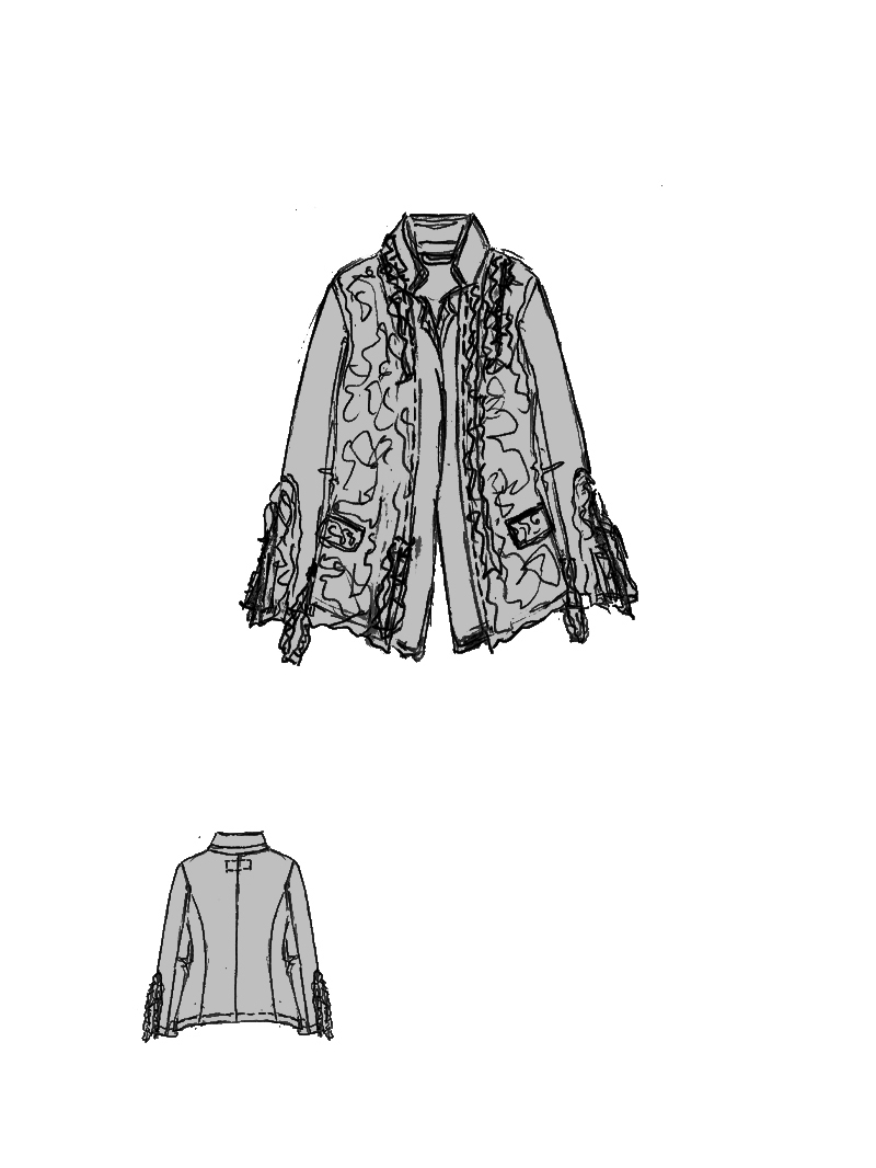 Rundholz DIP - Popeline Jacke mit Spitzenvolant - 1262261114
