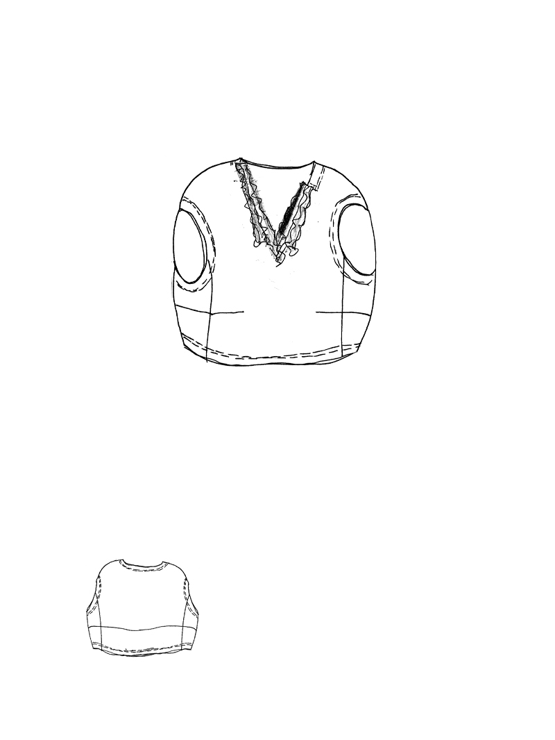 Rundholz DIP - Ballonförmiges French Terry Shirt - 1262280501