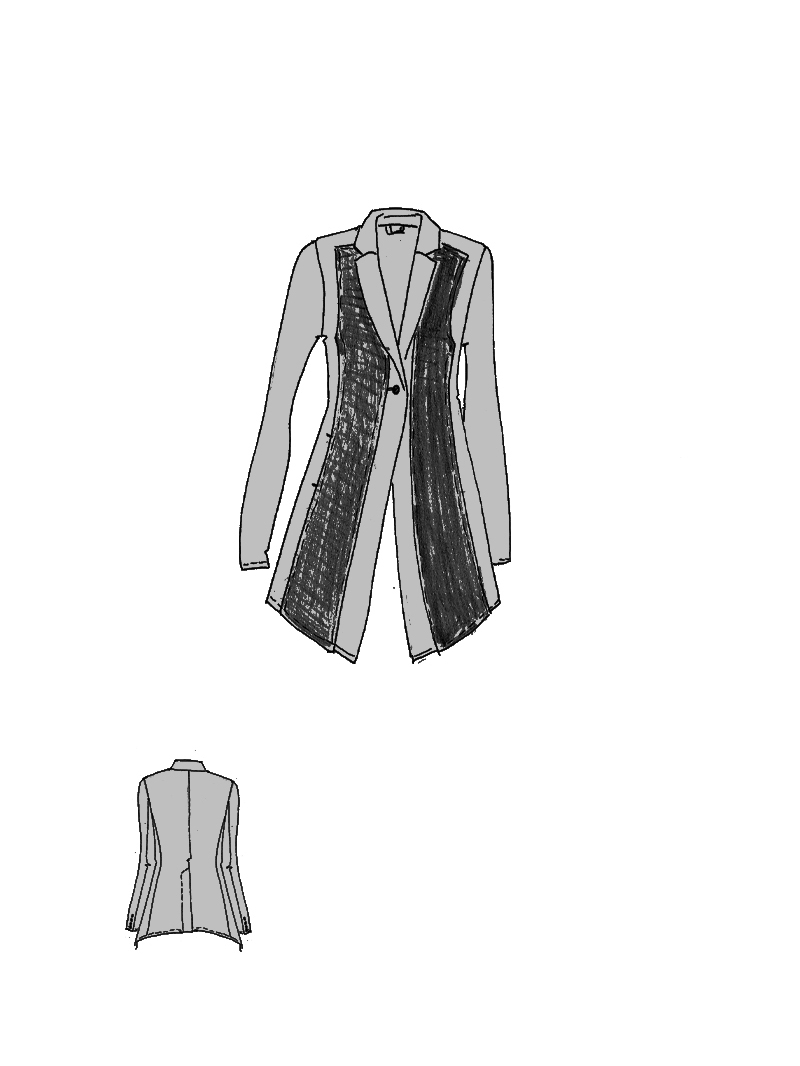 Rundholz DIP - Schmaler Waffel Jaquard Mantel - 1262291215