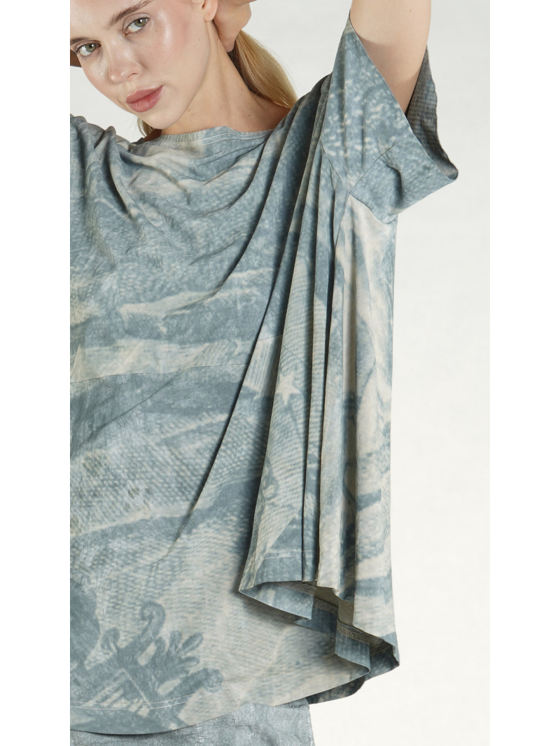 Rundholz DIP - Ausgestelltes Baumwoll Jersey T-shirt - 1262300506