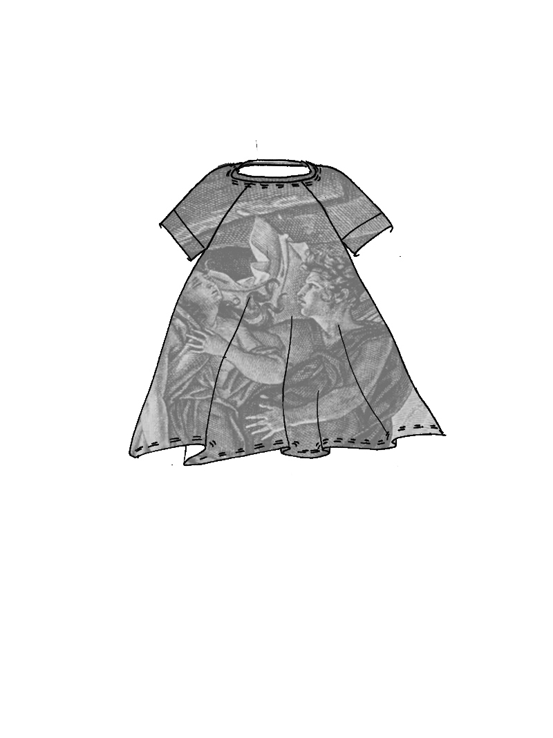 Rundholz DIP - Ausgestelltes Baumwoll Jersey T-shirt - 1262300506