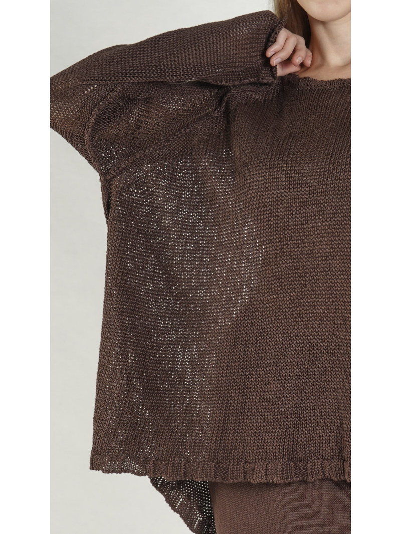 Rundholz DIP - Weiter Leinen Strick Pullover - 1262440701