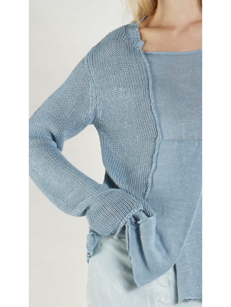 Rundholz DIP - Schmaler Leinen Strick Pullover - 1262440702