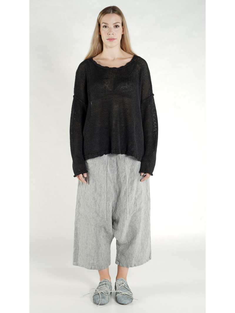 Rundholz DIP - Weiter Leinen Strick Pullover - 1262440704