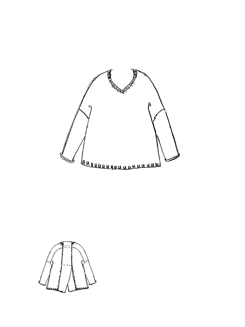 Rundholz DIP - Gerader weiter Leinen Strick Pullover - 1262440705