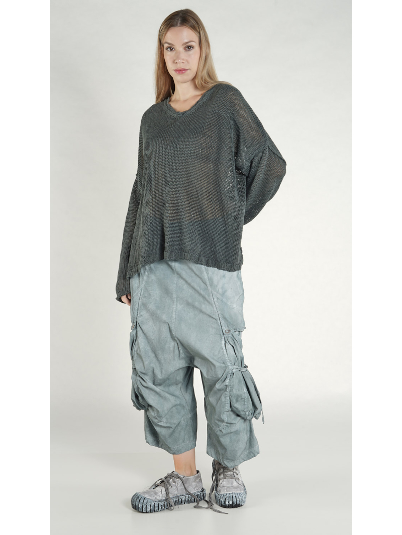 Rundholz DIP - Gerader weiter Leinen Strick Pullover - 1262440705