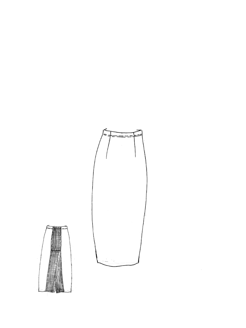 Rundholz DIP - Schmaler crepe Jersey Rock - 1262560309