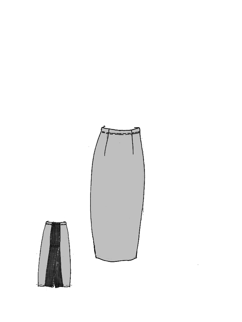 Rundholz DIP - Schmaler crepe Jersey Rock - 1262560319