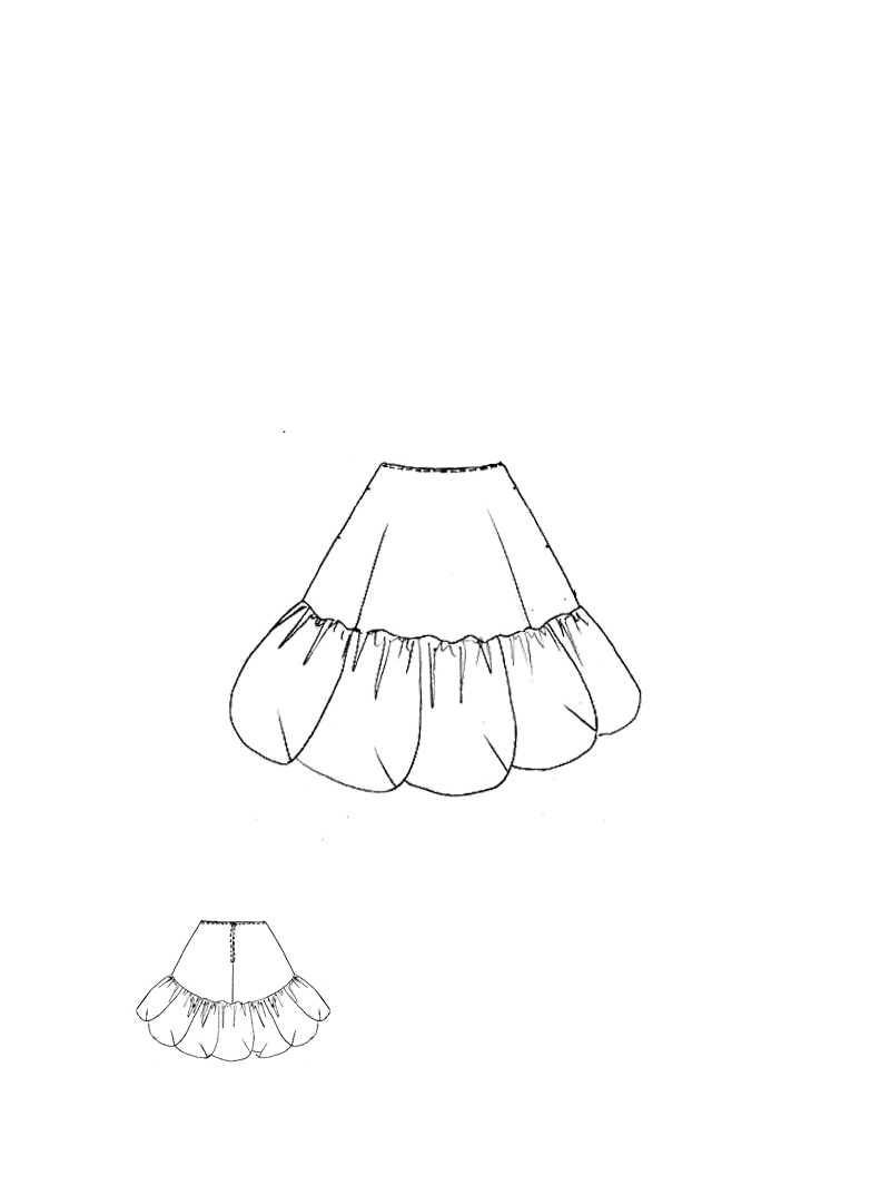 Rundholz DIP - Blumenförmiger Baumwoll voile Rock - 1262580306