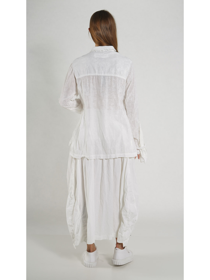 Rundholz DIP - Gerade schmale Baumwoll voile Bluse - 1262580402