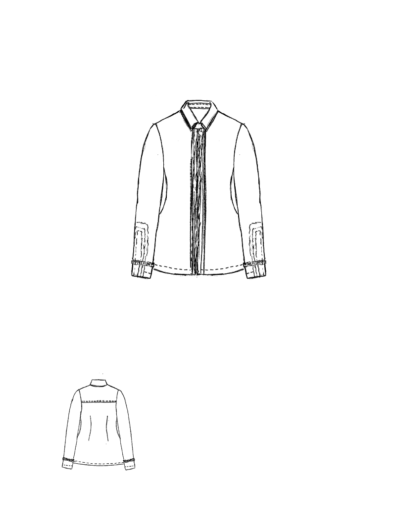 Rundholz DIP - Gerade schmale Baumwoll voile Bluse - 1262580402