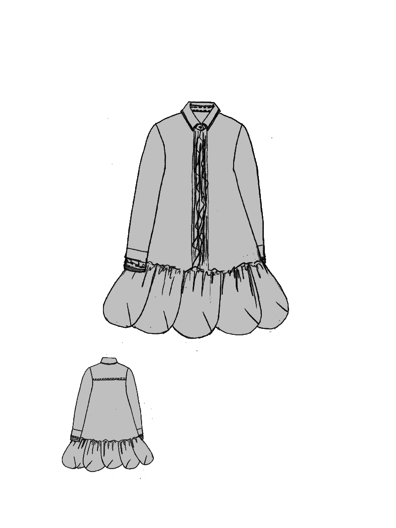 Rundholz DIP - Ausgestelltes Kleid mit Volant - 1262580925