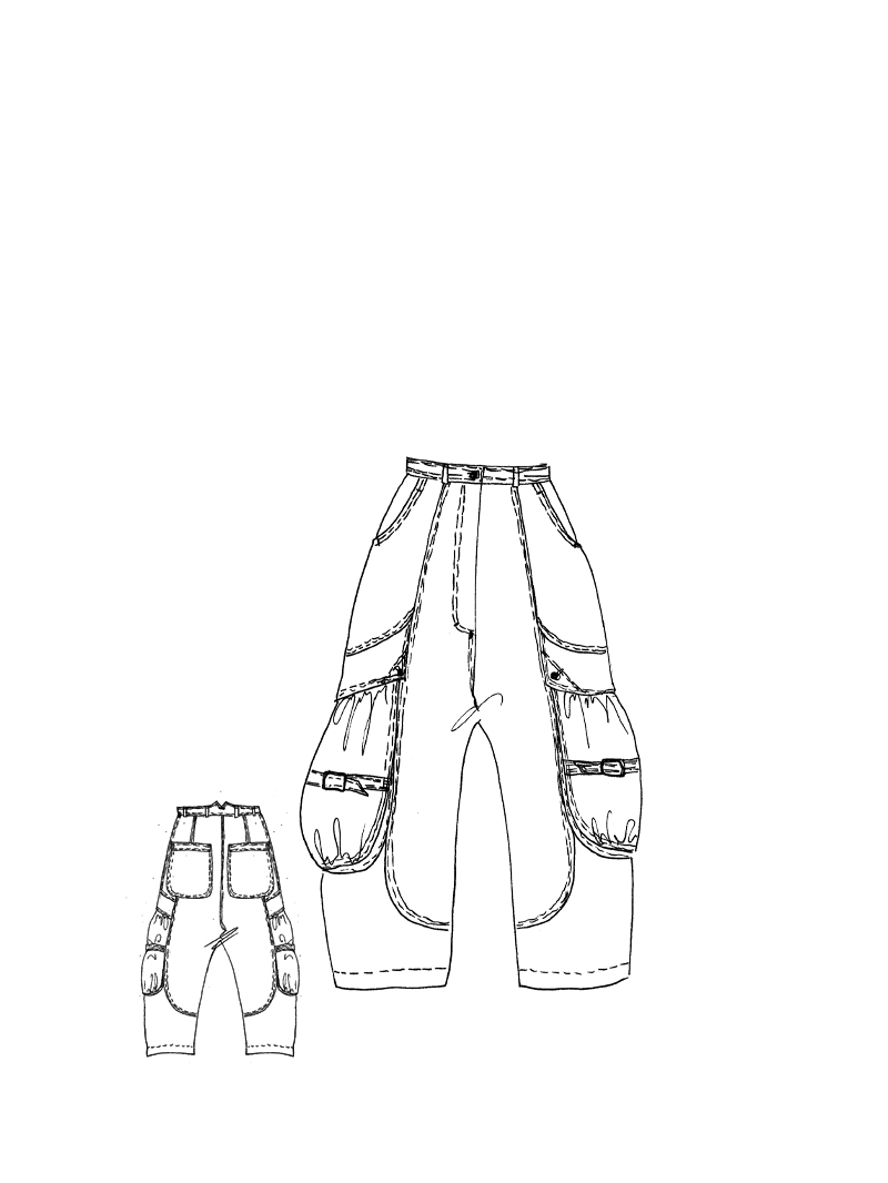 Rundholz DIP - Baggy Fit Hose mit Metallknöpfen - 1262600103