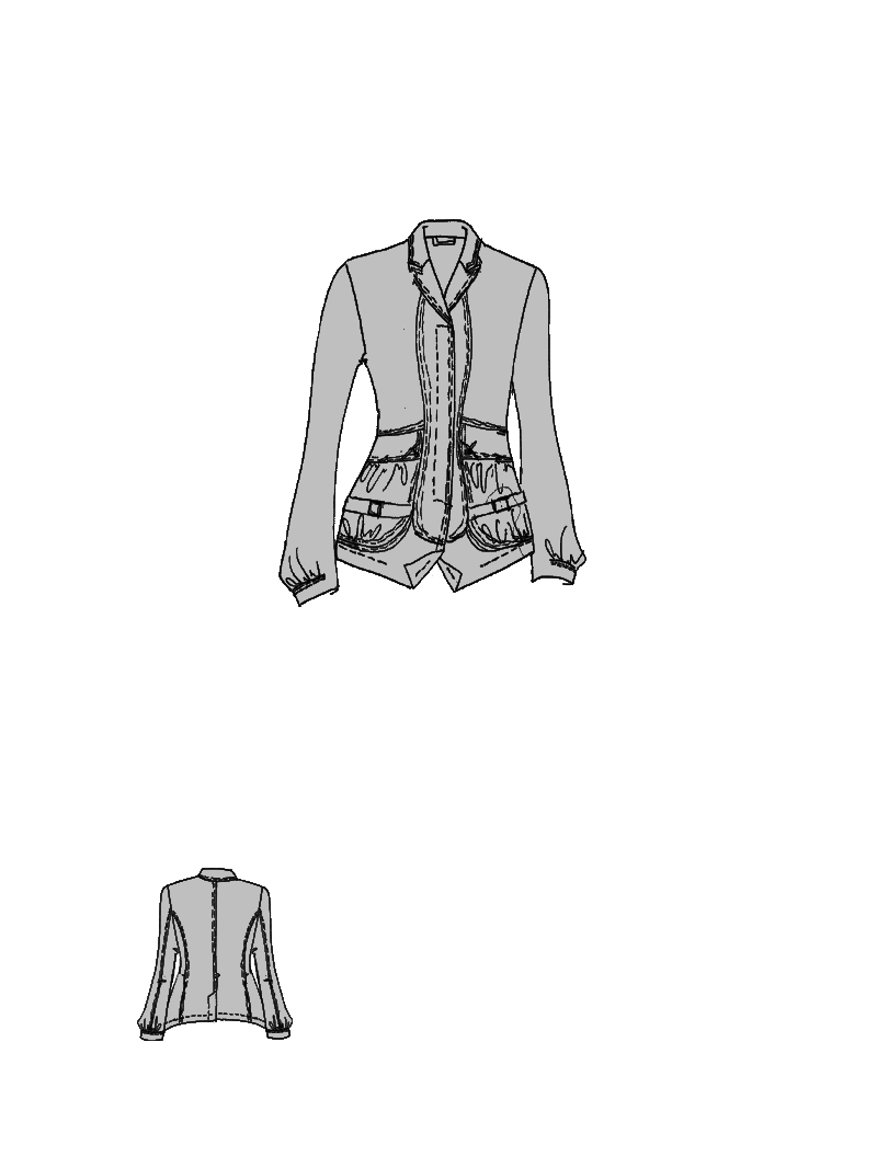 Rundholz DIP - Schmale Baumwoll Twill Stretch Jacke - 1262601122