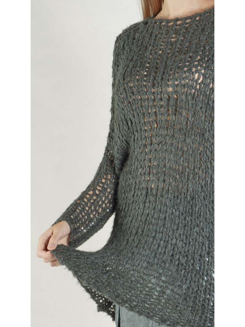 Rundholz DIP - Weiter Tussah Seiden Strick Pullover - 1262650702