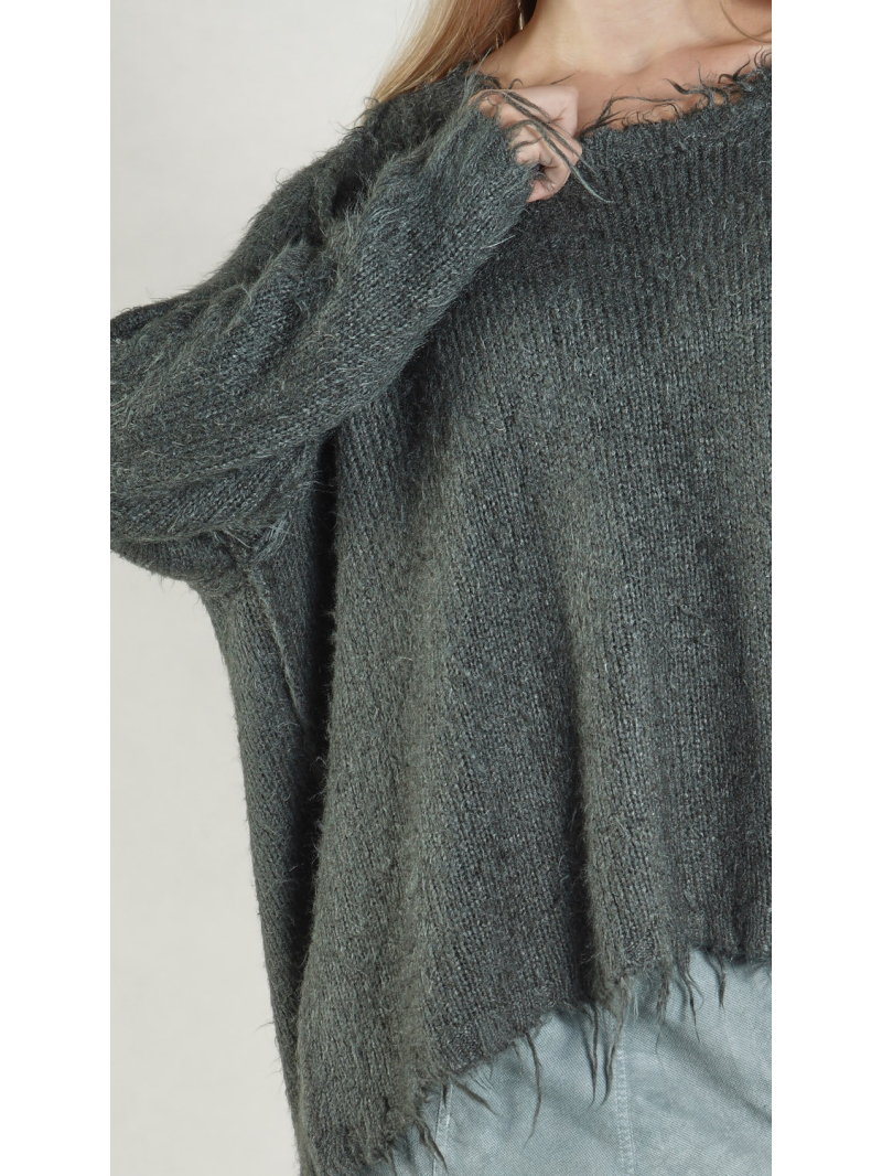 Rundholz DIP - Tussah Seiden Strick Pullover mit Raglanärmeln - 1262650706