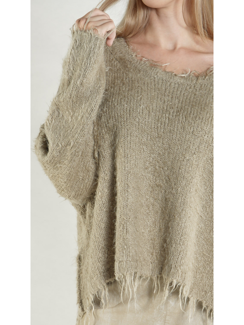 Rundholz DIP - Oversize Tussah Seiden Strick Pullover - 1262650710