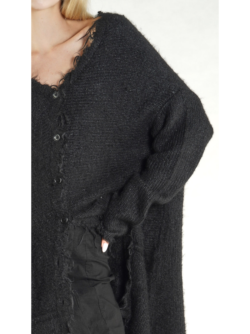 Rundholz DIP - Gerader weiter Tussah Seiden Strickmantel - 1262657209