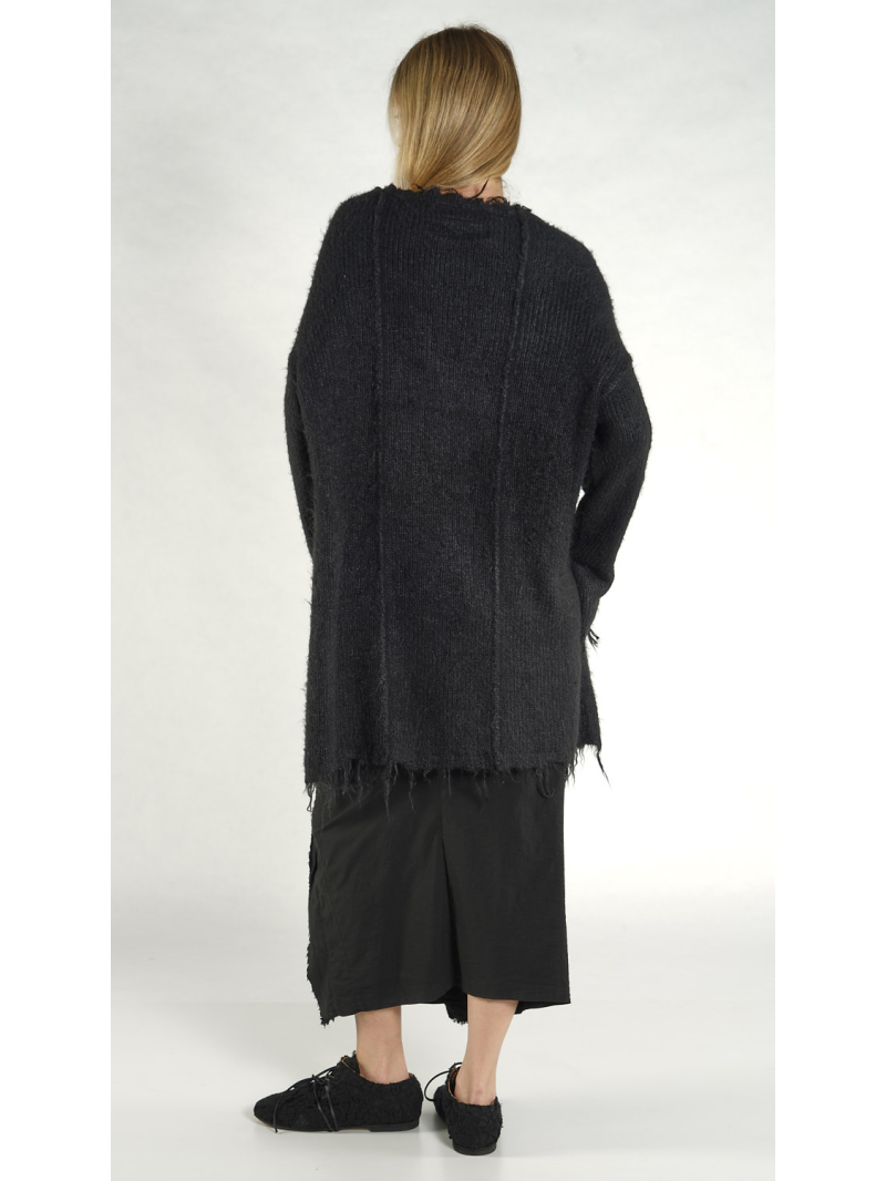 Rundholz DIP - Gerader weiter Tussah Seiden Strickmantel - 1262657209