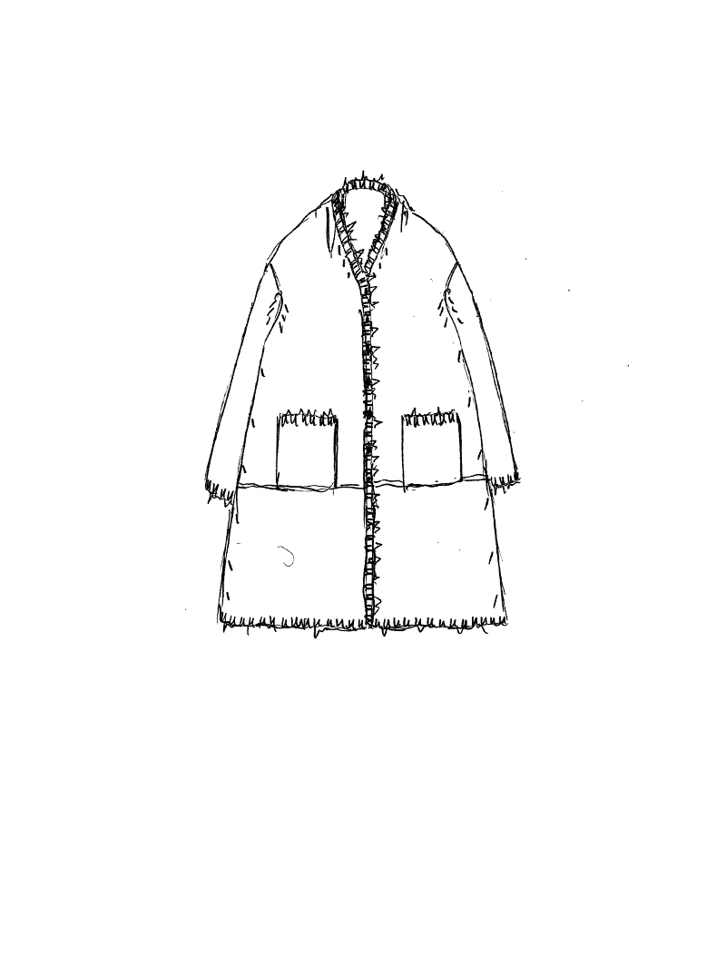 Rundholz DIP - Gerader weiter Tussah Seiden Strickmantel - 1262657209