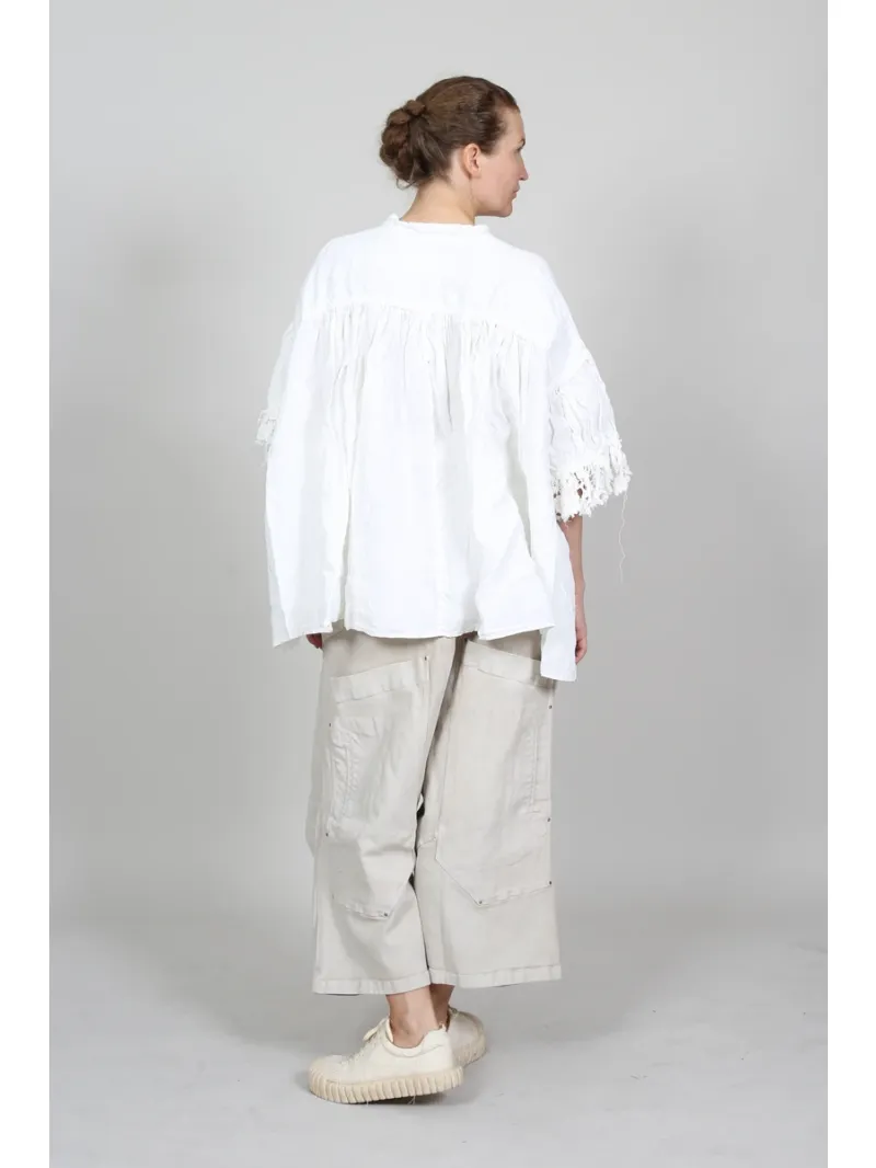 Rundholz DIP - Gerade geschnittene Leinenbluse mit Knöpfen - 1262670402