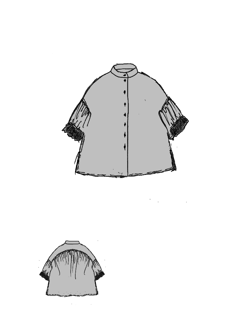 Rundholz DIP - Gerade geschnittene Leinenbluse mit Kräuselpartie - 1262670422