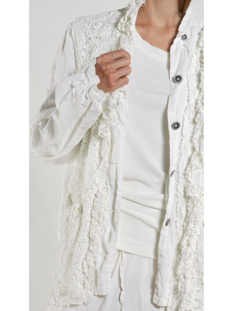 Rundholz DIP - Ausgestellte Leinen Jacke - 1262671106