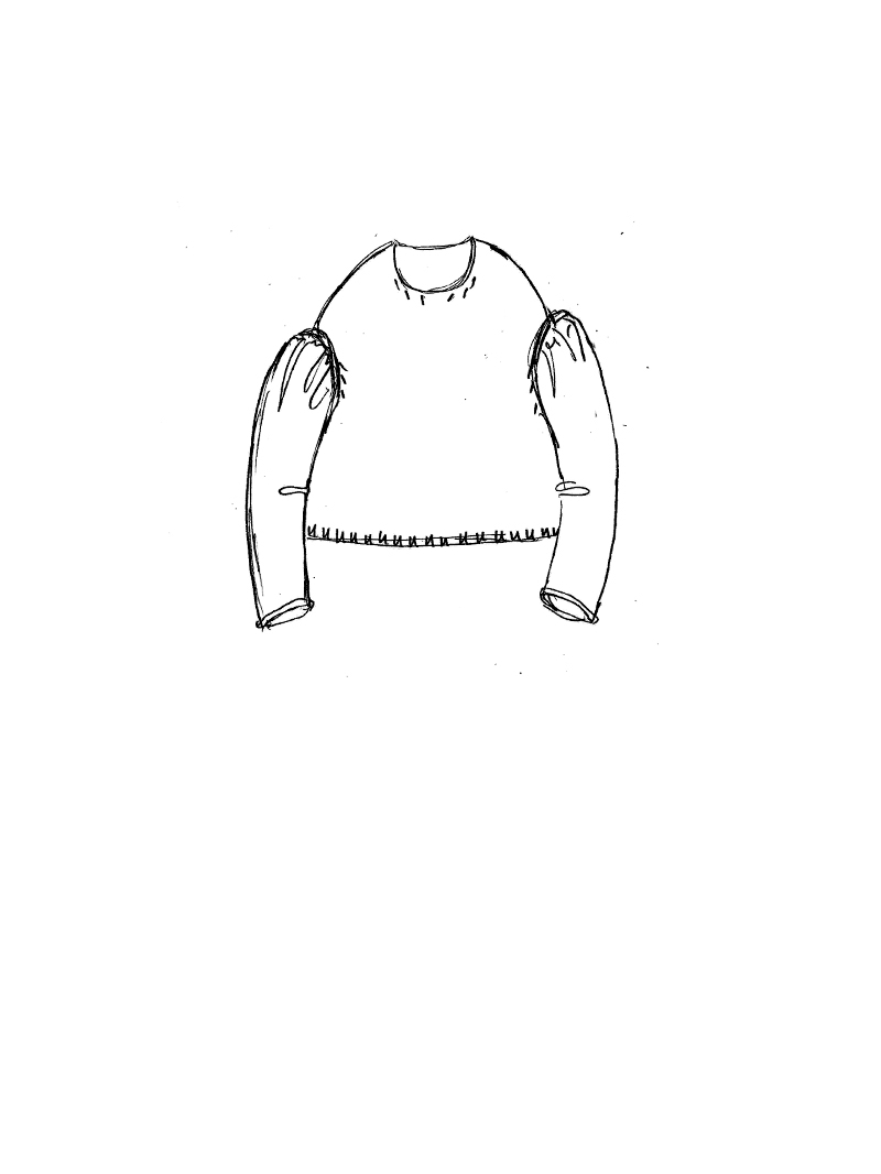 Rundholz DIP - Hüftlanger Baumwoll crepe Strick Pullover - 1262690702