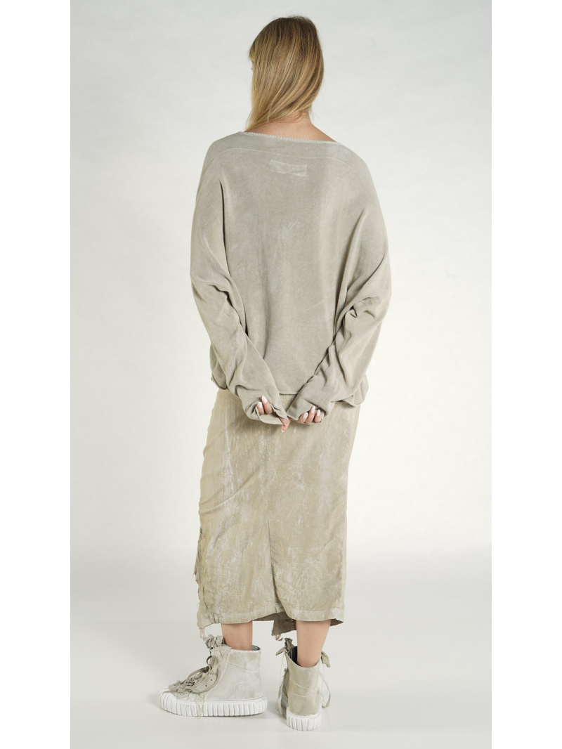 Rundholz DIP - Kurzer Baumwoll crepe Strick Pullover - 1262690703